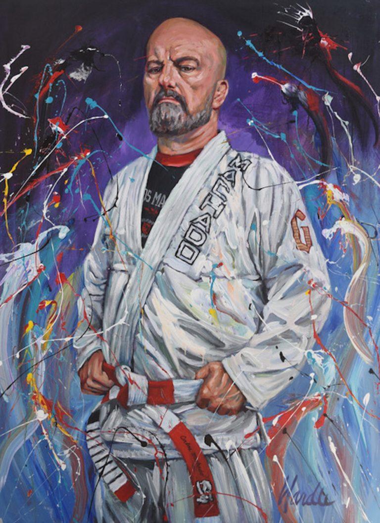 Carlos Machado Acrylic on Canvas 58” x 42” 2021 Collection Carlos Machado Jiu Jitsu Center, Dallas, Texas