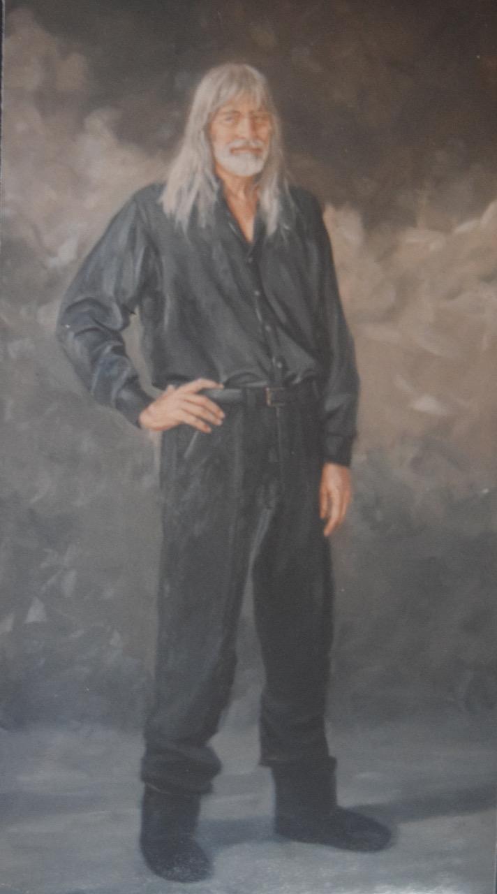 “Geordie Hormel” oil on canvas 84” x 42” 1993