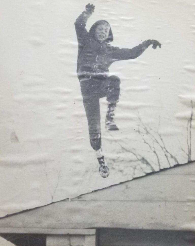 Mike Jumping Off the garage